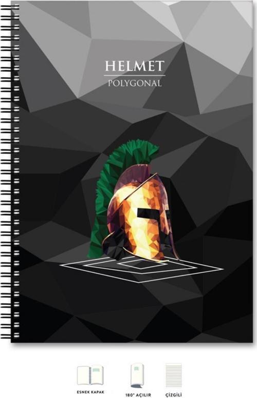 A4 Defter Çizgili 200 syf Kask Polygonal