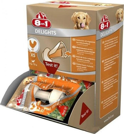 8 in 1 Delights Tavuklu Köpek Ödül Kemiği Xsmall 1 Adet