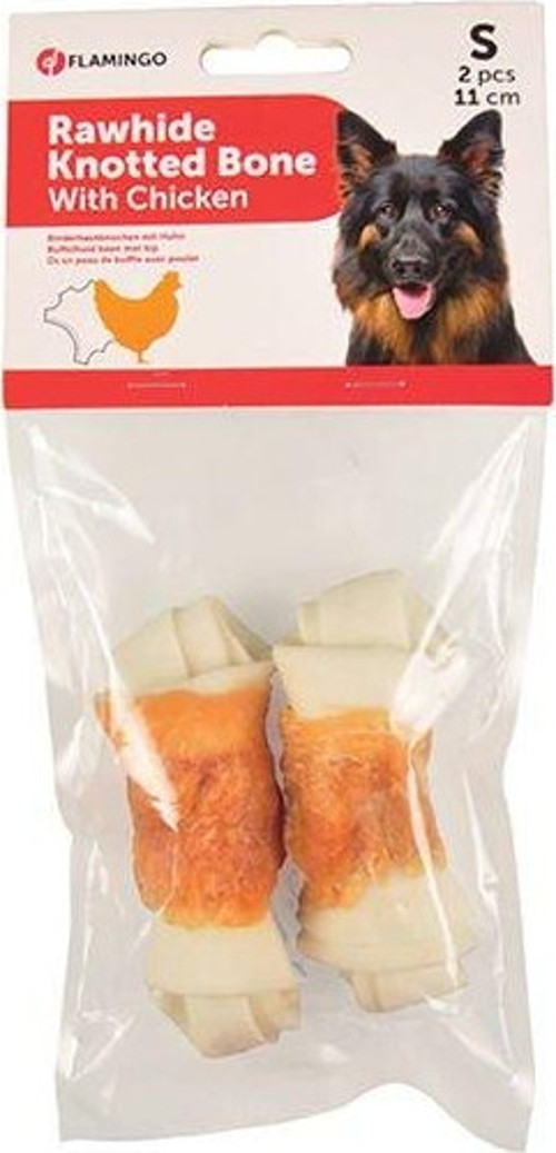 Düğümlü Tavuklu Köpek Kemik Ödül Maması 2 Adet 11 Cm