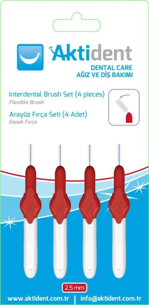 Aktident Arayüz Fırça Seti 0,50 Mm Kırmızı 4 Adet