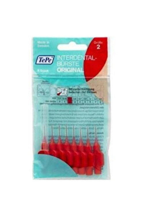 İnterdental Brush Orginal Diş Arasi Firçasi Kirmizi 0,5 Mm 8'li Paket Size "2"