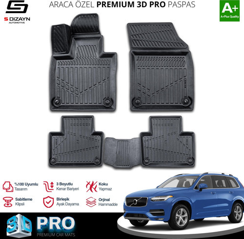 Volvo XC90 3D Pro Havuzlu Paspas 2017 Üzeri A+ Kalite