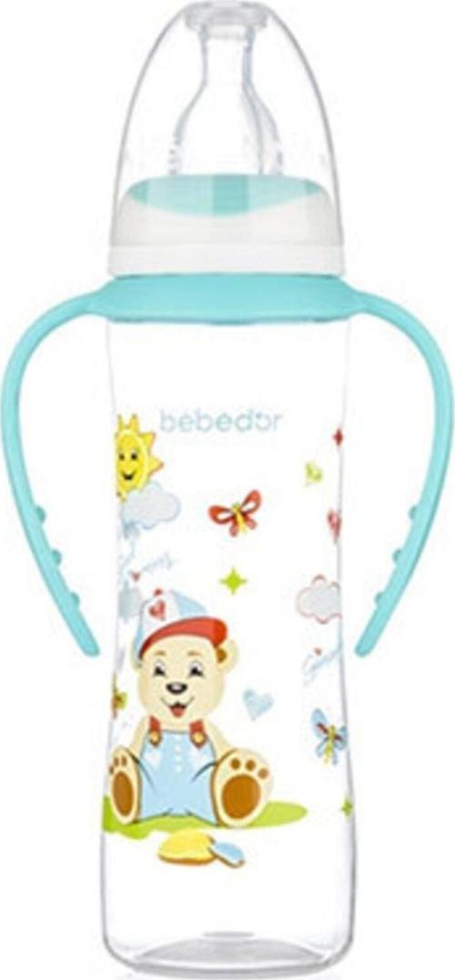 Silikon Emzikli Desenli Kulplu 250 Ml Biberon