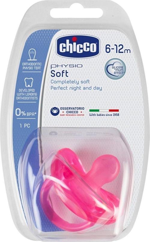 Physio Soft Silikon Emzik 6-12 Ay Tekli Pembe