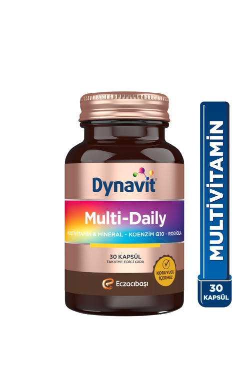 MultiDaily 30 Kapsül - 13 Vitamin, 7 Mineral, Q10, Rhodiola (Multi-Daily) - Multivitamin ve Enerji