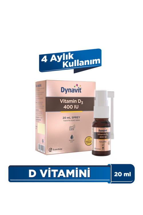 Vitamin D3 400 IU (25mcg) 20 mL Sprey - D3 Vitamini - Bağışıklık & Kas & Kemik