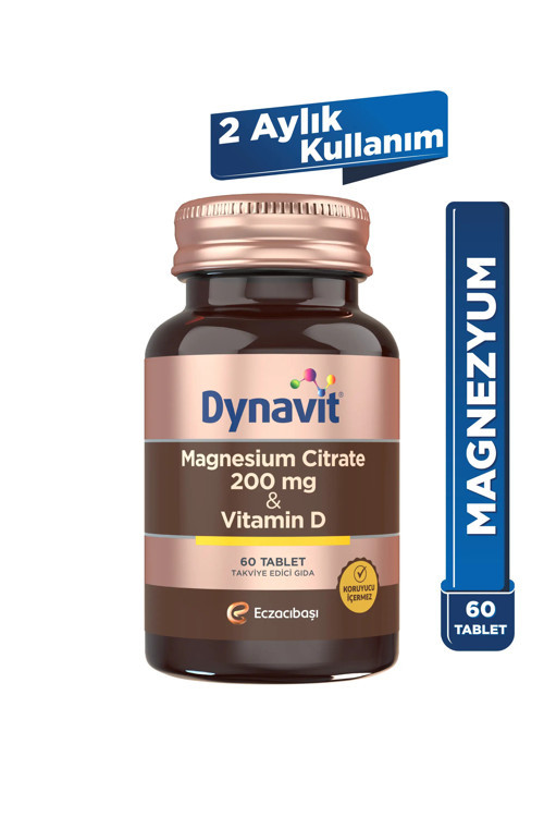 Magnesium Citrate 200 mg & Vitamin D 60 Tablet - Magnezyum Sitrat, D Vitamini - Kas & Kemik
