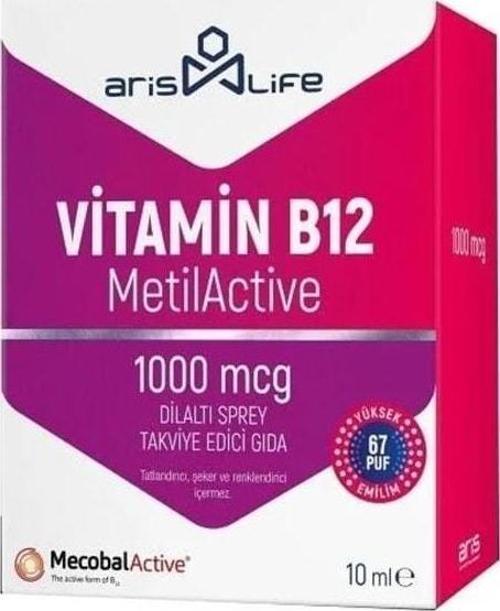 Vitamin B12 Metilactive 1000 Mcg Dilaltı Sprey