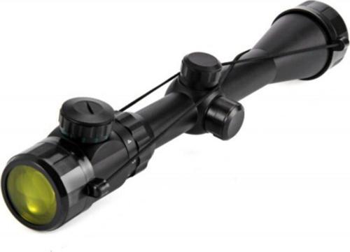 3-9X40 Zoomlu,Çıft Işıklı, Av Tüfeği Dürbünü Silah Montaj Kelepçeli
