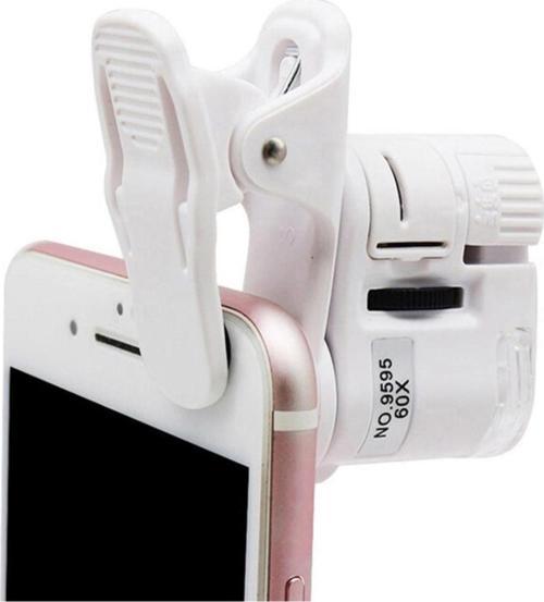 60X Mini Cep Telefonu Için Mandallı Mikroskop Uv Ledli Büyüteç - Model : Al2431