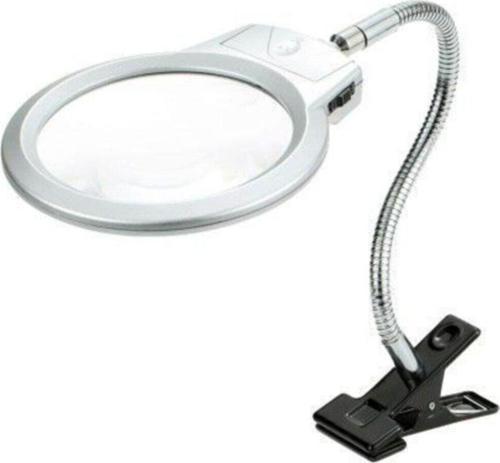 Mandallı Metal Hortumlu Masa Üstü Büyüteç 130 Mm