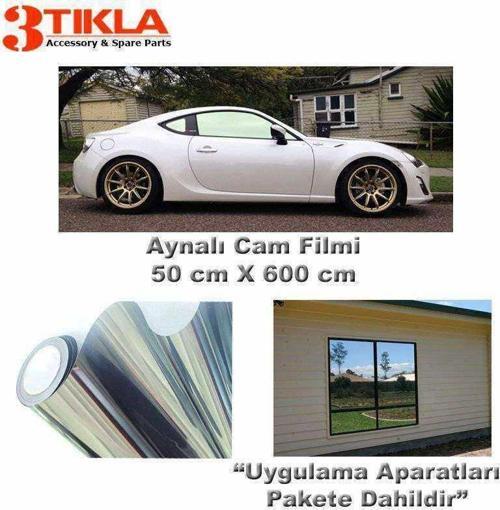 Oto/Ev Cam Filmi 50cm x 6 Mt Krom Aynalı