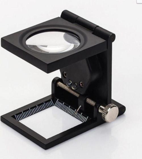 10X Katlanır Sayaçlı Metal Lüp 28Mm 2 Led Işıklı Büyüteç Tekstil