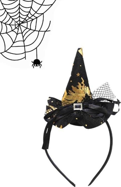 HALLOWEEN ŞAPKALI CADI TAÇ SİYAH AST6500-2