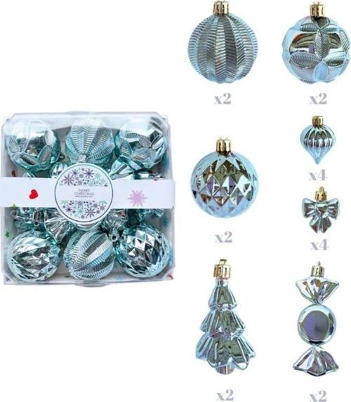 YILBAŞI LÜKS KARIŞIK SÜS SET PARLAK MAVİ 18Lİ