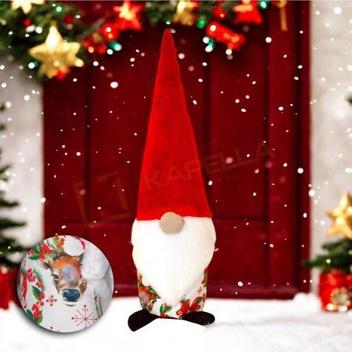 YILBAŞI NOEL BABA KAPI STOPERİ BEYAZ GEYİK KARTANESİ DESEN
