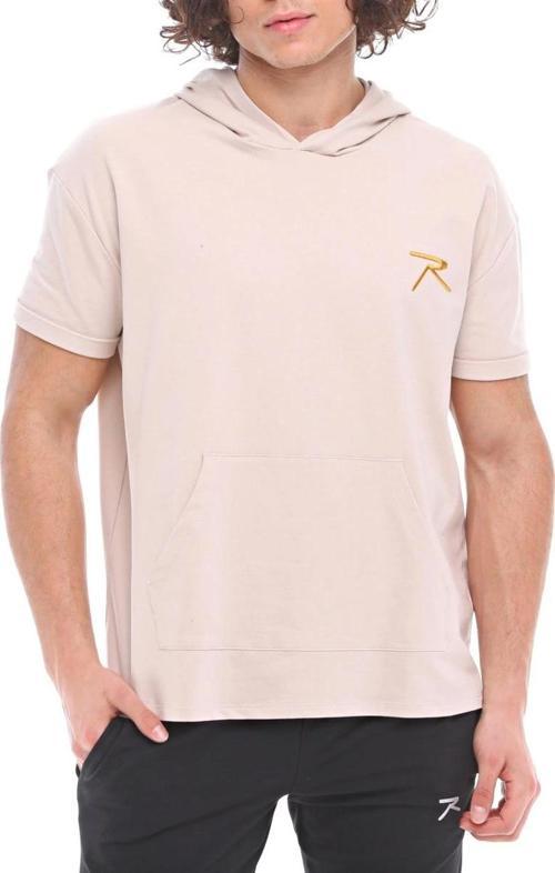 Pamuklu Kapüşonlu Kısa Kollu Sweatshirt OCULUS BEJ