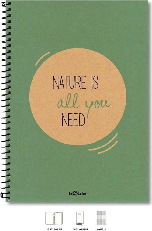 A4 Defter Kareli 200 syf Yeşil Eco