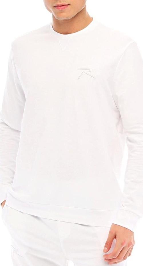 Pamuklu Bisiklet Yaka Basic Sweatshirt OMNIS BEYAZ