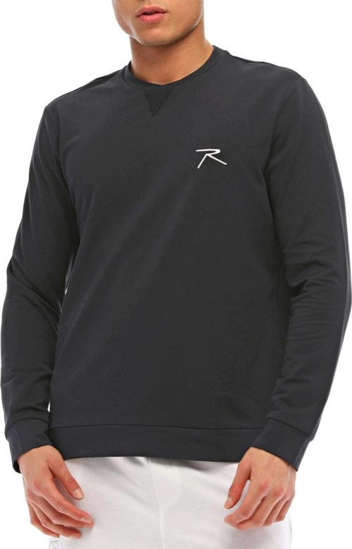Pamuklu Bisiklet Yaka Basic Sweatshirt PORTA LACİVERT