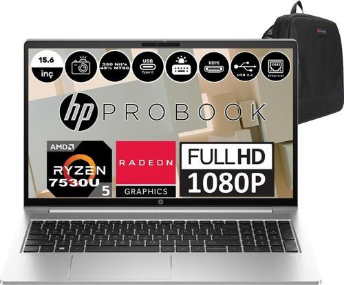 Probook 455 G10 Amd Ryzen 5 7530U 48GB 4tb SSD Amd Radeon™ Graphics Freedos 15.6" Fhd Taşınabilir Bilgisayar 854S1ESF30 + Zetta Çanta