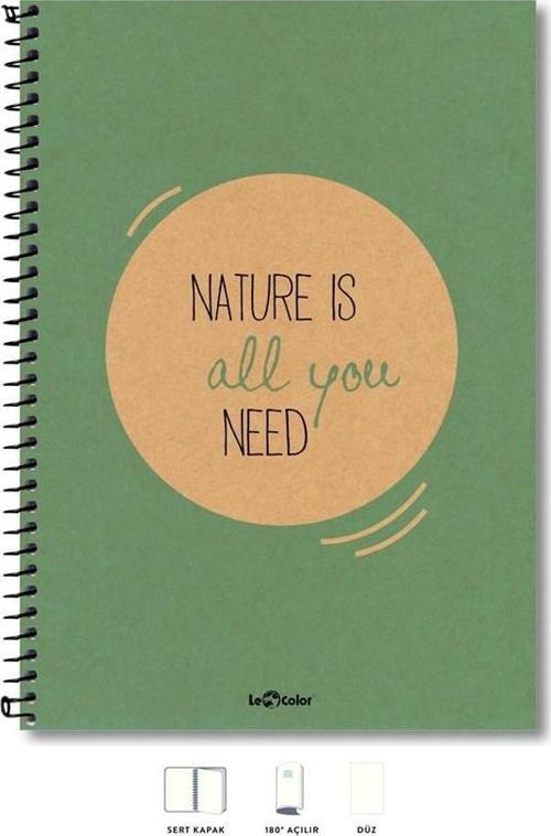 A4 Defter Düz 200 syf Yeşil Eco