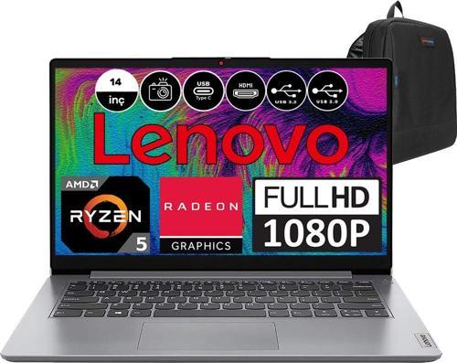 Ideapad 1 14ALC7 Amd Ryzen 5 5625U 8gb 512GB SSD 14" Freedos Taşınabilir Bilgisayar 82R30096TXF01 + Zetta Çanta