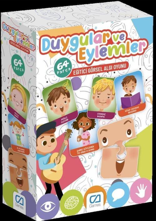 Duygu ve Eylemler 64 Parça Eğitici Görsel Algı Oyunu