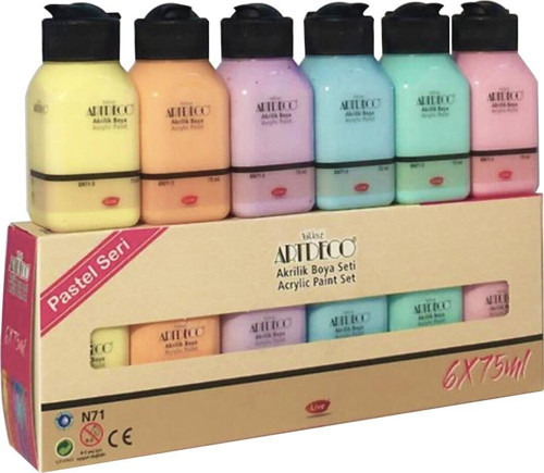 Akrilik Boya Set Pastel Renkler 6 x 75ml