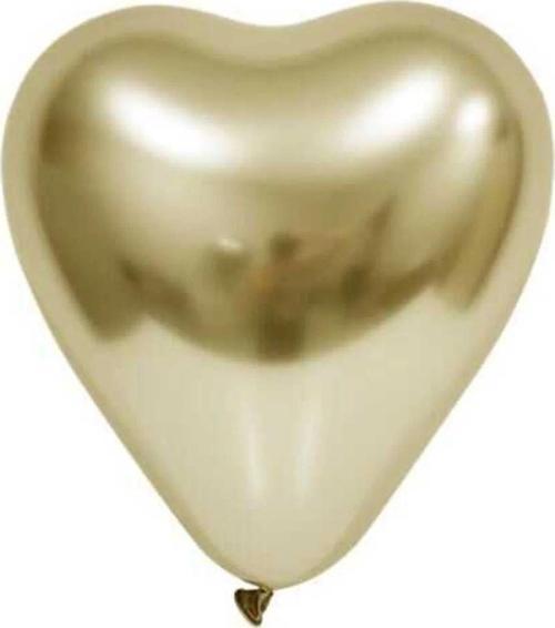 12" Krom Kalp Gold 12 İnç Kalp Şekilli Gold Balon (50 Li Paket)