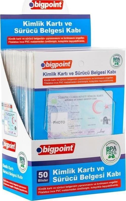 Kimlik ve Ehliyet Kabı Şeffaf 86 x 54 mm 2'li Set