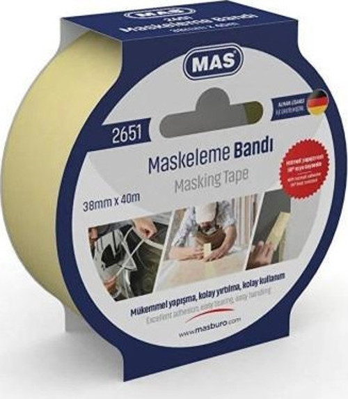 Krepe Maskeleme Bantı 38 Mm X 40 Metre Kağıt Bant