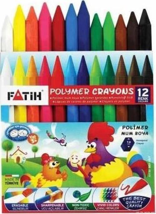 Mum Pastel Boya Polymer Crayons Kısa 12 Renk Mum Pastel Boya