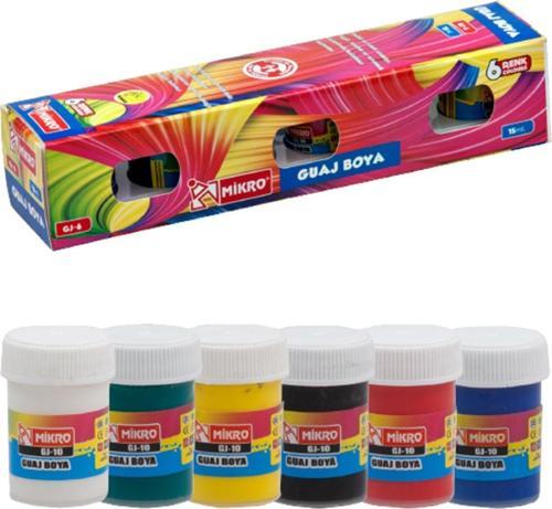Guaj Boya Şişe 6 Renk x 15 ML Guaj Boya