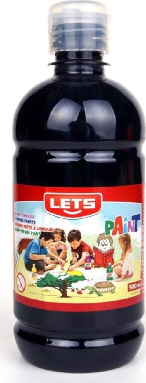 Guaj Boya 500 ML Plastik Siyah Guaj Boya
