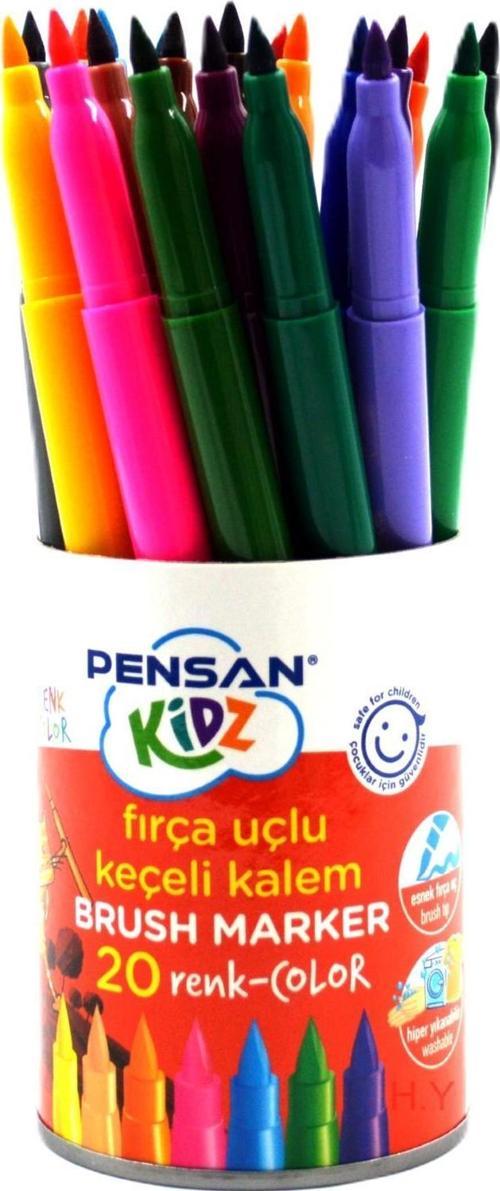 Kidz Fırça Uçlu Keçeli Kalem 20 Renk Kavanozlu