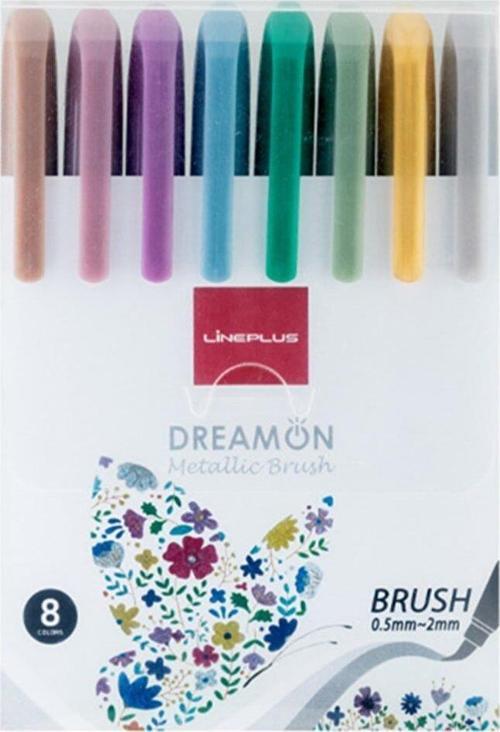 Keçeli Kalem Fırça Uçlu Dreamon 8 Li Metalik