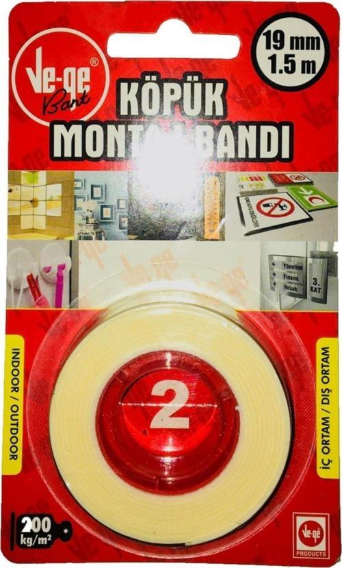 Çift Taraflı Köpük Bant 19 MM x 1.5 Metre