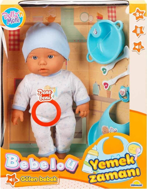 Bebelou Yemek Zamanı Sesli Bebek Seti 35 CM (Karışık Model 1 Adet)