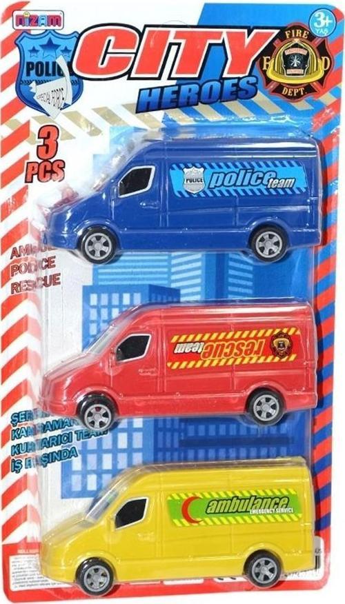 Nizam Oyuncak 3 Lü Minibüs (Ambulans,polis,itfaiye)