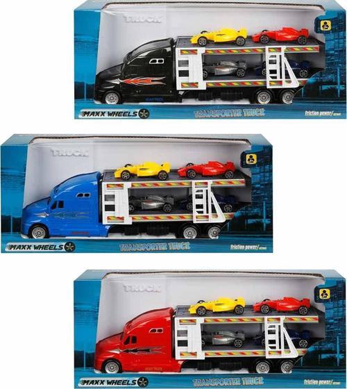 Maxx Wheels 1:48 Transporter Tır 30 CM 2 Katlı 4 Araçlı