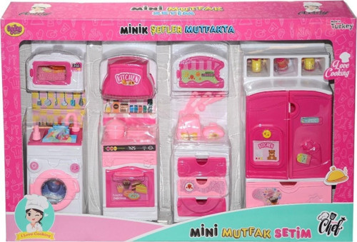 Minik Şefler Mutfakta 4 Lü Dolap Seti