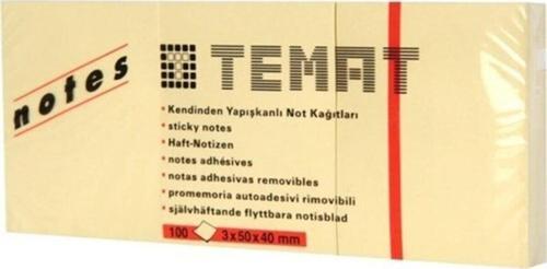 Yapışkanlı Not Kağıdı 100 Yaprak Pastel Sarı 50x40 MM