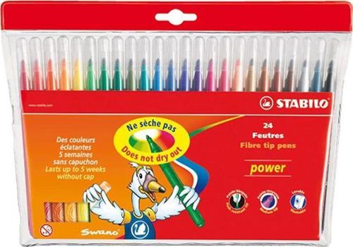Keçeli Boya Kalemi Power 24 Renk Keçeli Boya