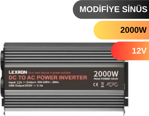 2000 W WATT 12V MODİFİYE SİNUS İNVERTER