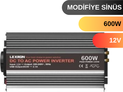 600 W WATT 12V MODİFİYE SİNUS İNVERTER