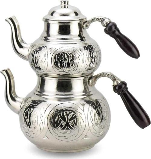 Ağır İşlemeli Keski Bakır Çaydanlık