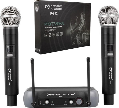 MAGICVOICE PG-42X VHF 2 EL KABLOSUZ TELSİZ MİKROFON (VOLUME KONTROLLÜ) + 525 AMERİKAN FİŞ VERİLECEK