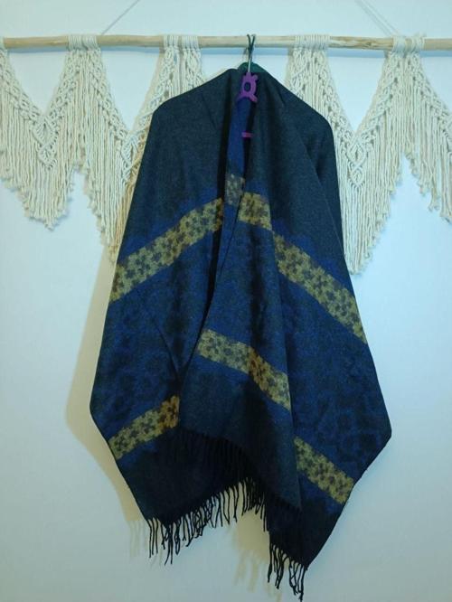 Çift Taraflı Kalın Anne Omuz Atkı Şal Panço