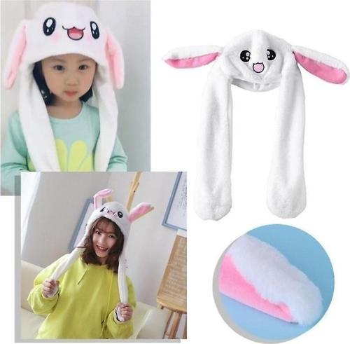 Kulakları Hareket Eden Tavşan Şapka Peluş Oyun Arkadaşı